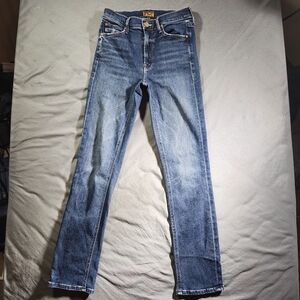 Mother Jeans Women Sz. 25 The Mid Rise Dazzler Ankle Blue Stretch Cotton Blend